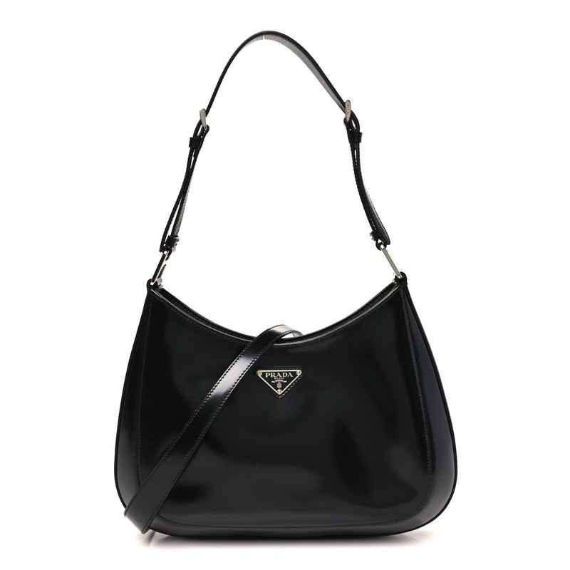 Spazzolato Large Cleo Adjustable Strap Shoulder Bag Black