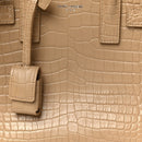 Calfskin Crocodile Embossed Nano Sac De Jour Brown