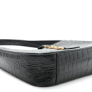 Calfskin Crocodile Embossed LE 5 A 7 Hobo Black