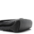 Sheepskin Matelasse Chevron Monogram Medium College Bag Black