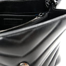 Calfskin Y Quilted Monogram Monochrome Small Loulou Chain Satchel Black