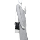 Nappa Starlight Crystal Fringe Trick Pouch On Strap Black