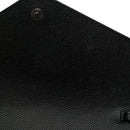 Grain De Poudre Matelasse Chevron Monogram Monochrome Envelope Chain Wallet Black