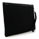Linen Canvas Rive Gauche Zipped Pouch Black