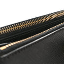 Saffiano Lux Medium Galleria Double Zip Tote Black