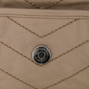 Crinkled Calfskin Matelasse Monogram Medium Niki Chain Satchel Gold Sand
