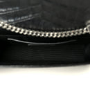 Calfskin Crocodile Embossed Medium Classic Monogram Kate Tassel Satchel Black