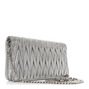 Metallic Nappa Matelasse Chain Crossbody Silver