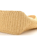 Yarn Raffia Effect Crochet Logo Embroidered Small Tote Bag Naturale