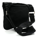 Nylon Mini Flat Messenger Bag Black