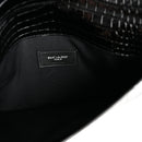 Calfskin Crocodile Embossed Uptown Monogram Pouch Black