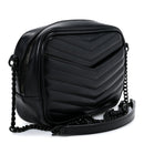 Calfskin Matelasse Monochrome Monogram Mini Lou Camera Bag Black