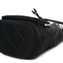 Re-Nylon Saffiano Stitched Duet Bucket Bag Black