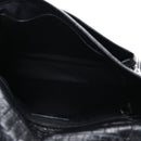 Crocodile Embossed Lambskin Monogram Medium Niki Chain Satchel Black