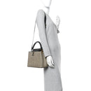 Raffia Calfskin Capucines MM Black Ecru