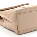 Calfskin Y Quilted Monogram Small Loulou Chain Satchel Dark Beige
