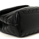 Calfskin Y Quilted Monogram Small Loulou Chain Satchel Black