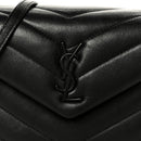 Calfskin Y Quilted Monogram Monochrome Toy Loulou Crossbody Bag Black