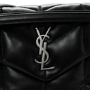 Lambskin Quilted Small Loulou Puffer Monogram Chain Satchel Black