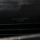 Grain De Poudre Matelasse Chevron Monogram Envelope Chain Wallet Black
