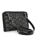 Coated Canvas La Greca Signature  Black Gray