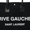 Linen Calfskin Rive Gauche Tote Black
