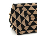 Jacquard Triangolo Symbole Embroidered Small Shoulder Bag Black Corda