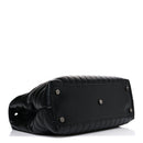 Calfskin Y Quilted Monogram Monochrome Large Loulou Chain Satchel Black