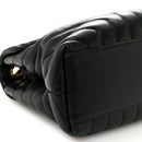 Calfskin Y Quilted Monogram Medium Loulou Chain Satchel Black