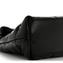 Lambskin Quilted Medium Loulou Puffer Monogram Chain Satchel Black