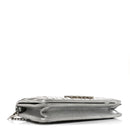 Metallic Nappa Matelasse Chain Crossbody Silver