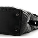 Calfskin Y Quilted Monogram Large Loulou Chain Satchel Black