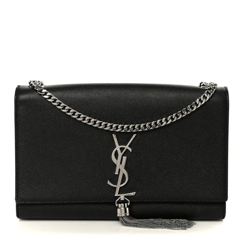 Grain De Poudre Medium Classic Monogram Kate Tassel Satchel Black