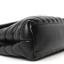 Calfskin Y Quilted Monogram Small Loulou Chain Satchel Black
