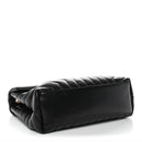 Calfskin Y Quilted Monogram Medium Loulou Chain Satchel Black