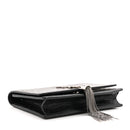 Calfskin Crocodile Embossed Kate Monogram Tassel Chain Wallet Black