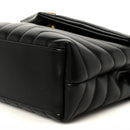 Calfskin Y Quilted Monogram Small Loulou Chain Satchel Black