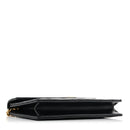 Grain De Poudre Matelasse Chevron Monogram Envelope Chain Wallet Black