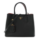 Saffiano Cuir Medium Double Bag Black Fuoco