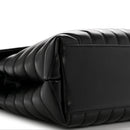 Calfskin Y Quilted Monogram Monochrome Medium Loulou Chain Satchel Black
