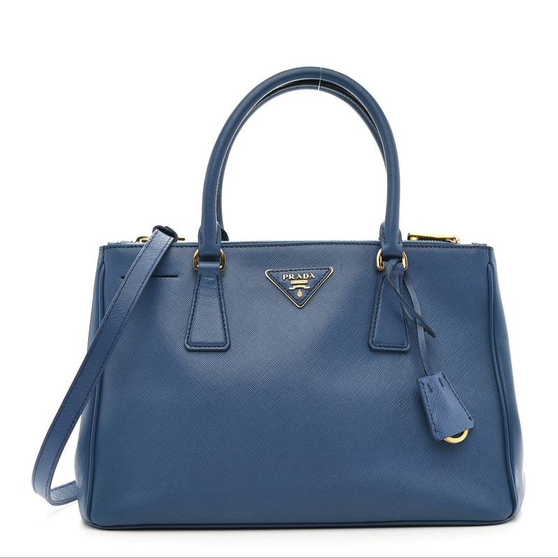 Saffiano Small Galleria Double Zip Tote Cobalto