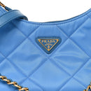 Re-Nylon Saffiano Stitched Mini Re-Edition 1995 Chaine Shoulder Bag Blue