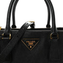Saffiano Lux Small Galleria Double Zip Tote Black
