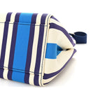 Canapa Vitello Striped Small Tote Turchese
