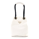Re-Nylon Triangle Mariner Small Bucket Bag White Baltico