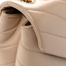 Calfskin Y Quilted Monogram Small Loulou Chain Satchel Dark Beige