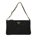 Re-Nylon Tessuto Impuntu Quilted Re-Edition 1995 Chaine Pouch Black