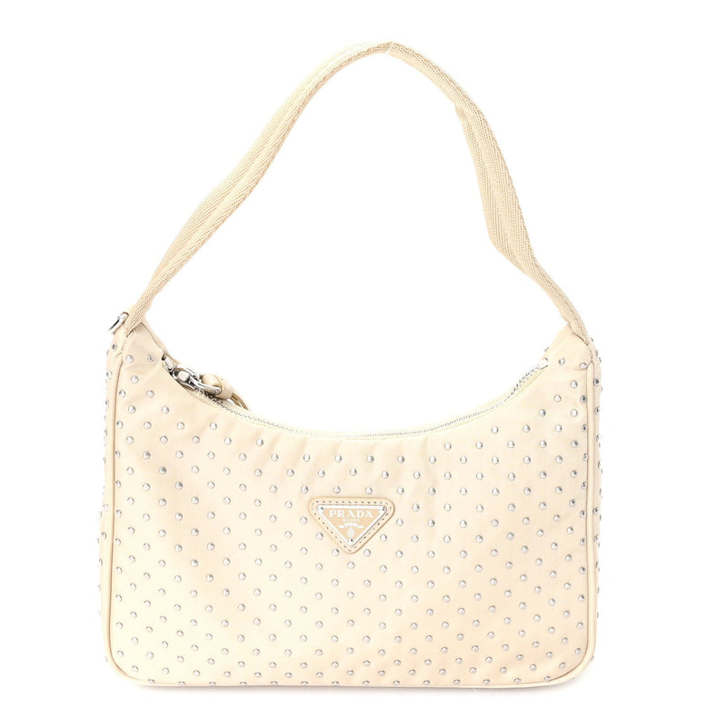 Tessuto Nylon Studded Mini Re-Edition Bag Deserto