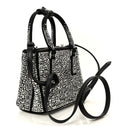 Satin Crystal Mini Galleria Double Zip Tote Metal