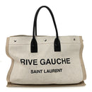Linen Calfskin Rive Gauche Tote Optic White